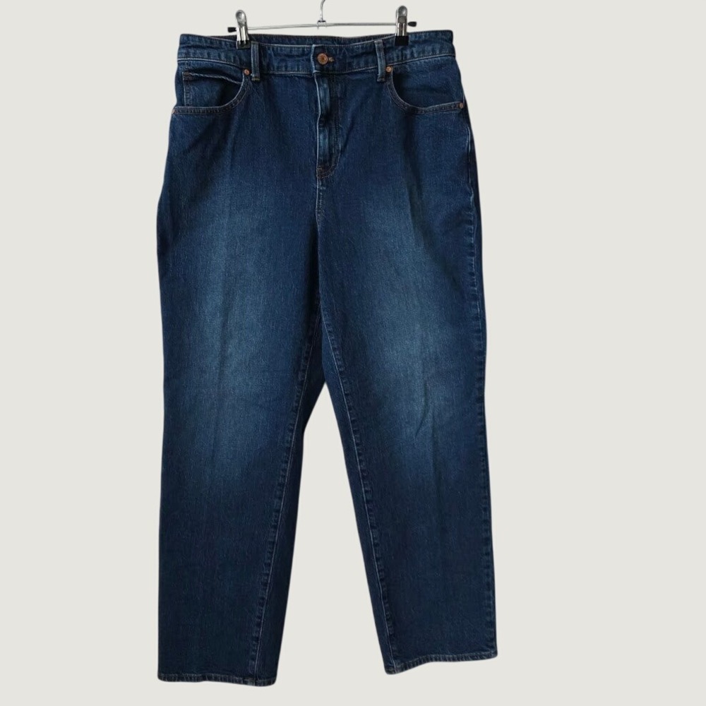 Talbots High Waist Relaxed Jean Womens 14 Dark Wash Excellent Stretch Denim